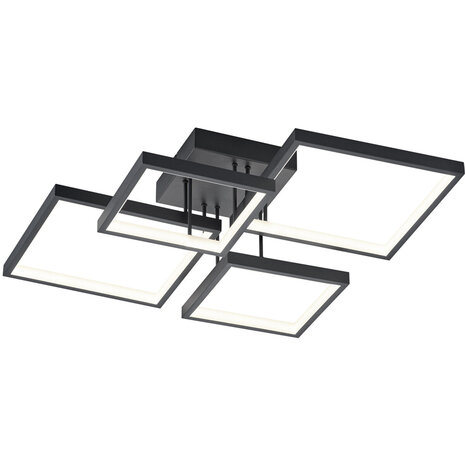 LED Plafondlamp - Plafondverlichting - Trion Soranto - 24W - Warm Wit 3000K - Dimbaar - Vierkant - Mat Zwart - Aluminium LED Plafondlamp - Plafondverlichting - Trion Soranto - 24W - Warm Wit 3000K - Dimbaar - Vierkant - Mat Zwart - Aluminium