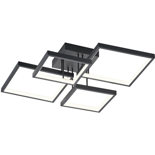 HLW LED LED Plafondlamp - Plafondverlichting - Trion Soranto - 24W - Warm Wit 3000K - Dimbaar - Vierkant - Mat Zwart - Aluminium HLW LED LED Plafondlamp - Plafondverlichting - Trion Soranto - 24W - Warm Wit 3000K - Dimbaar - Vierkant - Mat Zwart - Aluminium