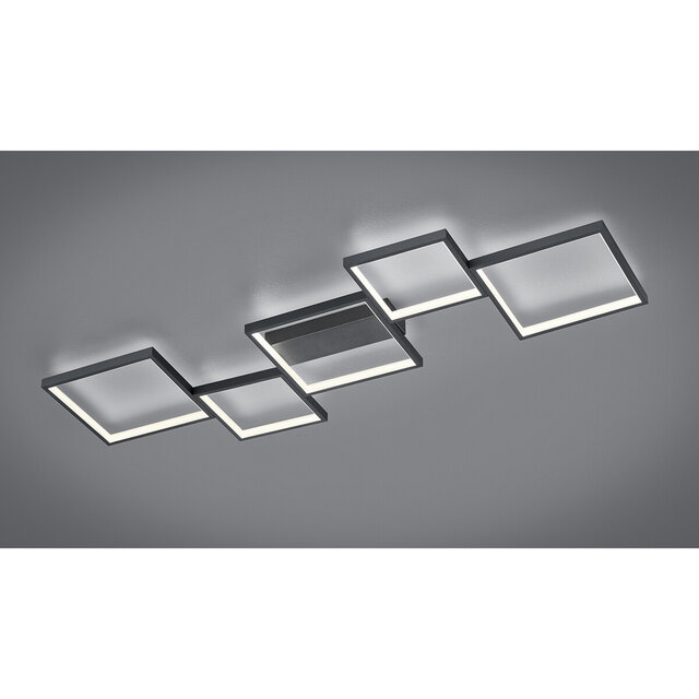 mat-zwarte LED plafondlamp 34W 3400 lumen warm wit licht 3000K 1200x480 mm