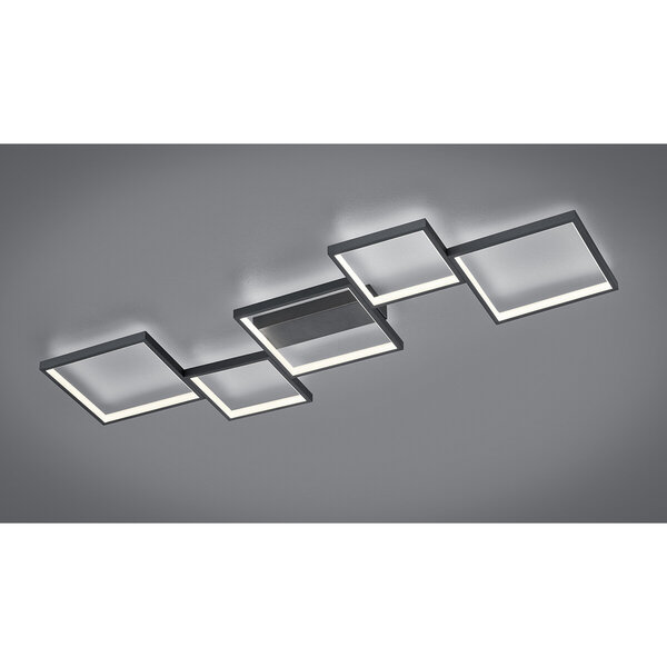 HLW LED LED Plafondlamp - Plafondverlichting - Trion Soranto - 34W - Warm Wit 3000K - Dimbaar - Rechthoek - Mat Zwart - Aluminium HLW LED LED Plafondlamp - Plafondverlichting - Trion Soranto - 34W - Warm Wit 3000K - Dimbaar - Rechthoek - Mat Zwart - Aluminium