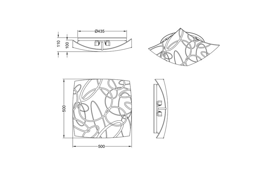 HLW LED LED Ceiling Light - Ceiling Lighting - Trion Spirilo - E27 Fitting - 3 Lights - Square - Matte White - Aluminum HLW LED LED Ceiling Light - Ceiling Lighting - Trion Spirilo - E27 Fitting - 3 Lights - Square - Matte White - Aluminum
