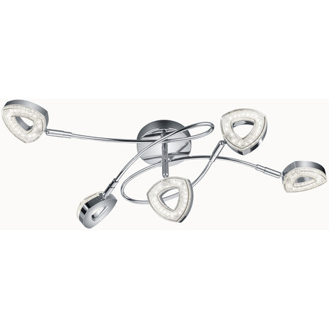 LED Plafondspot - Trion Turon - 20W - Warm Wit 3000K - 5-lichts - Rond - Mat Chroom - Aluminium LED Plafondspot - Trion Turon - 20W - Warm Wit 3000K - 5-lichts - Rond - Mat Chroom - Aluminium