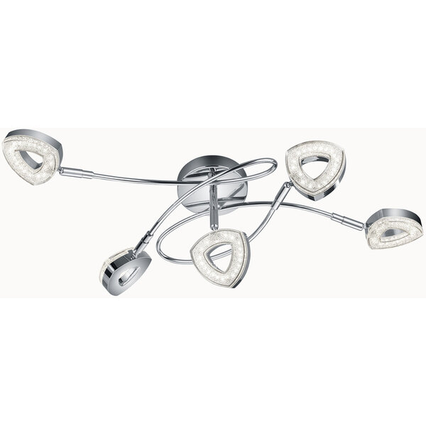 HLW LED LED Plafondspot - Trion Turon - 20W - Warm Wit 3000K - 5-lichts - Rond - Mat Chroom - Aluminium HLW LED LED Plafondspot - Trion Turon - 20W - Warm Wit 3000K - 5-lichts - Rond - Mat Chroom - Aluminium