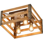 HLW LED LED Plafondlamp - Plafondverlichting - Trion Khon - E27 Fitting - Vierkant - Mat Nikkel - Aluminium