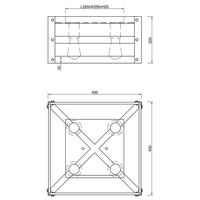 HLW LED LED Plafondlamp - Plafondverlichting - Trion Khon - E27 Fitting - Vierkant - Mat Nikkel - Aluminium