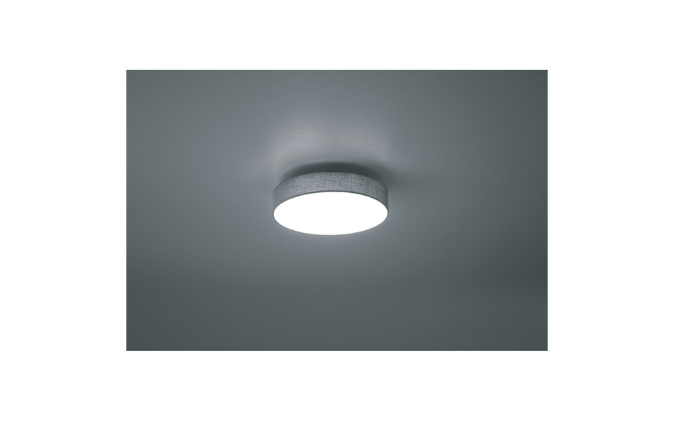 HLW LED LED Ceiling Lamp - Ceiling Lighting - Trion Lanago - 22W - Warm White 3000K - Dimmable - Round - Matte Gray - Aluminum