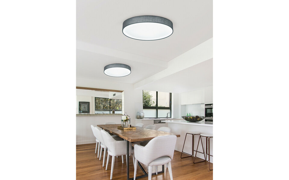 HLW LED LED Plafondlamp - Plafondverlichting - Trion Lanago - 22W - Warm Wit 3000K - Dimbaar - Rond - Mat Grijs - Aluminium