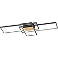 LED Ceiling Light - Trion Tucino - 35W - Warm White 3000K - Dimmable - Rectangular - Matte Black - Aluminum