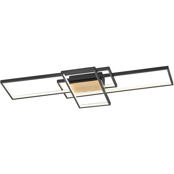 HLW LED LED Plafondlamp - Trion Tucino - 35W - Warm Wit 3000K - Dimbaar - Rechthoek - Mat Zwart - Aluminium HLW LED LED Plafondlamp - Trion Tucino - 35W - Warm Wit 3000K - Dimbaar - Rechthoek - Mat Zwart - Aluminium