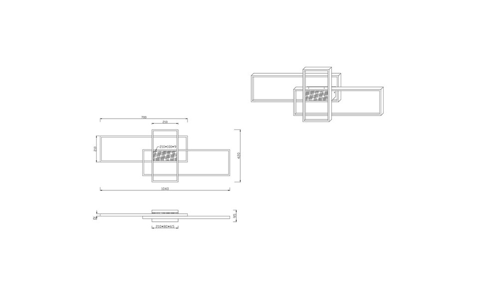 HLW LED LED Ceiling Light - Trion Tucino - 35W - Warm White 3000K - Dimmable - Rectangular - Matte Black - Aluminum