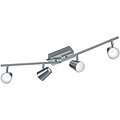 LED Ceiling Spotlight - Trion Narca - 24W - Warm White 3000K - 4-light - Rectangular - Matte Nickel - Aluminum