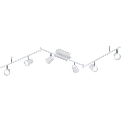 LED Plafondspot - Trion Narca - 36W - Warm Wit 3000K - 6-lichts - Rechthoek - Mat Wit - Aluminium LED Plafondspot - Trion Narca - 36W - Warm Wit 3000K - 6-lichts - Rechthoek - Mat Wit - Aluminium
