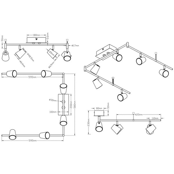 HLW LED LED Plafondspot - Trion Narca - 36W - Warm Wit 3000K - 6-lichts - Rechthoek - Mat Wit - Aluminium HLW LED LED Plafondspot - Trion Narca - 36W - Warm Wit 3000K - 6-lichts - Rechthoek - Mat Wit - Aluminium