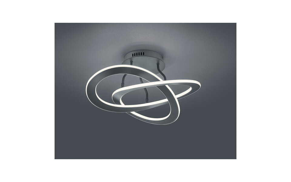 HLW LED LED Ceiling Light - Ceiling Lighting - Trion Oaky - 40W - Warm White 3000K - Dimmable - Round - Matte Anthracite - Aluminum