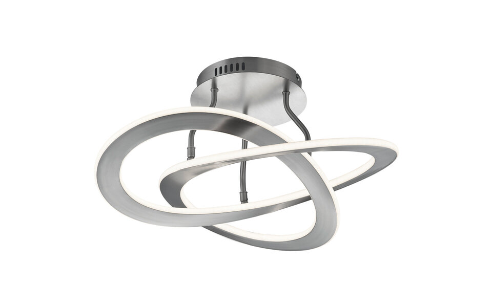 HLW LED LED Ceiling Light - Ceiling Lighting - Trion Oaky - 40W - Warm White 3000K - Dimmable - Round - Matte Nickel - Aluminum