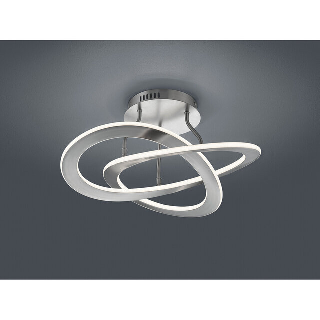 ronde dimbare LED-plafondlamp 40W mat nikkel met warm wit licht 3000K en 5200 lumen