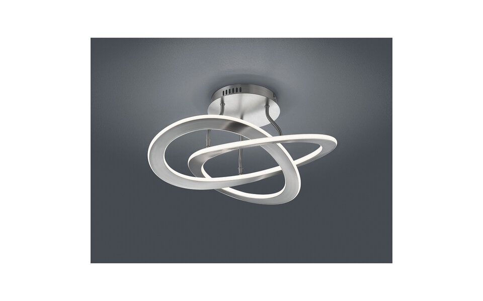 HLW LED LED Ceiling Light - Ceiling Lighting - Trion Oaky - 40W - Warm White 3000K - Dimmable - Round - Matte Nickel - Aluminum
