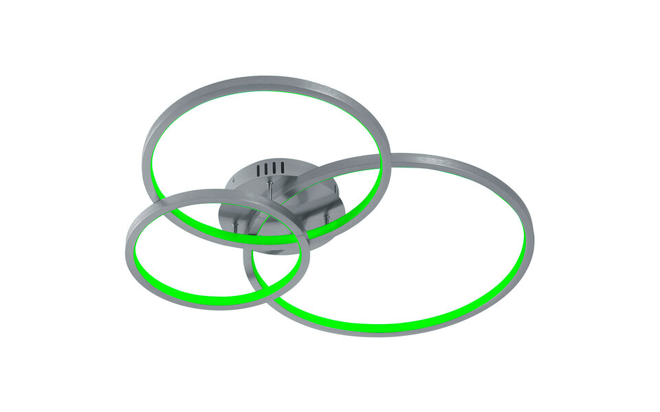 HLW LED LED Plafondlamp WiZ - Smart LED - Plafondverlichting - Trion Noraan - 36W - Aanpasbare Kleur - Afstandsbediening - Dimbaar - Rond - Mat Nikkel - Aluminium