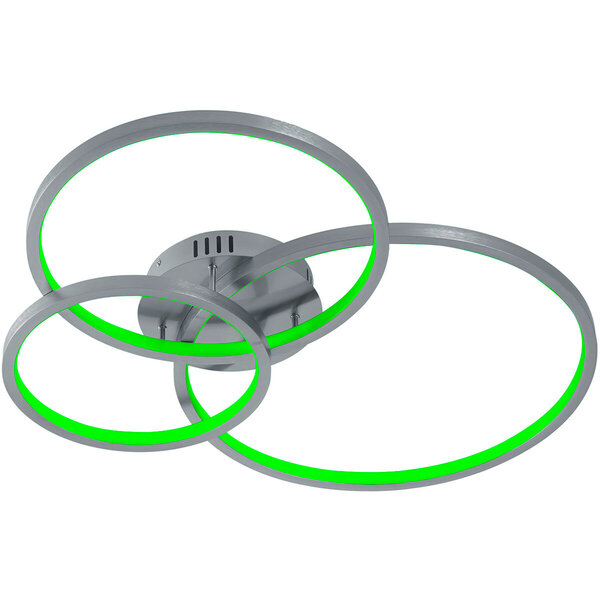 HLW LED LED Plafondlamp WiZ - Smart LED - Plafondverlichting - Trion Noraan - 36W - Aanpasbare Kleur - Afstandsbediening - Dimbaar - Rond - Mat Nikkel - Aluminium