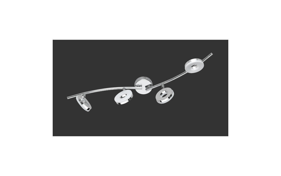 HLW LED LED Plafondspot - Trion Renny - 16W - Warm Wit 3000K - 4-lichts - Rechthoek - Glans Chroom - Aluminium