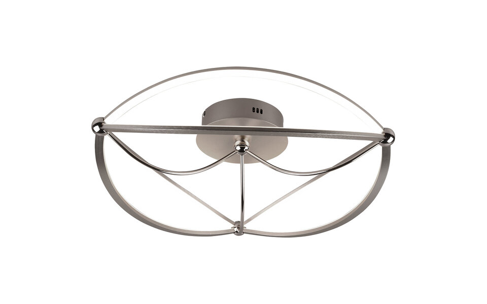 HLW LED LED Plafondlamp - Plafondverlichting - Trion Charis - 42W - Warm Wit 3000K - Dimbaar - Rond - Mat Nikkel - Aluminium