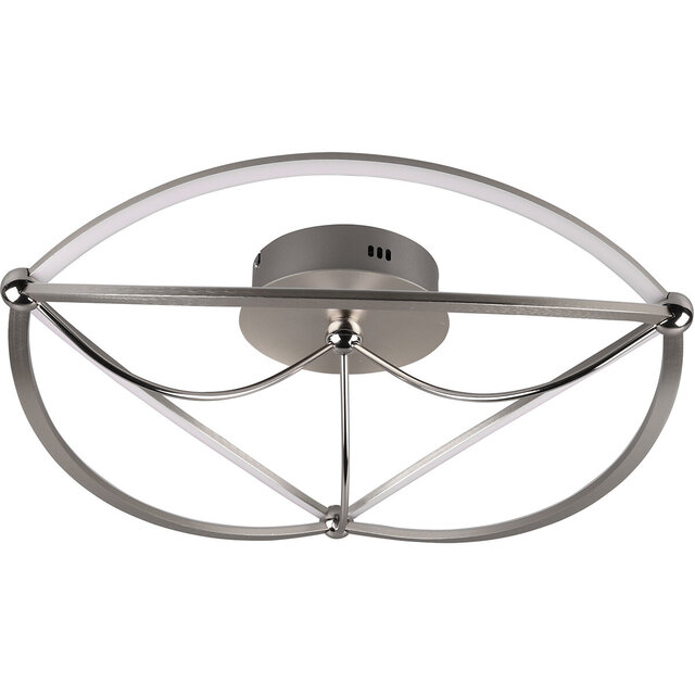 ronde dimbare LED plafondlamp mat nikkel 42W 5100 lumen warm wit licht 3000K diameter 62 cm