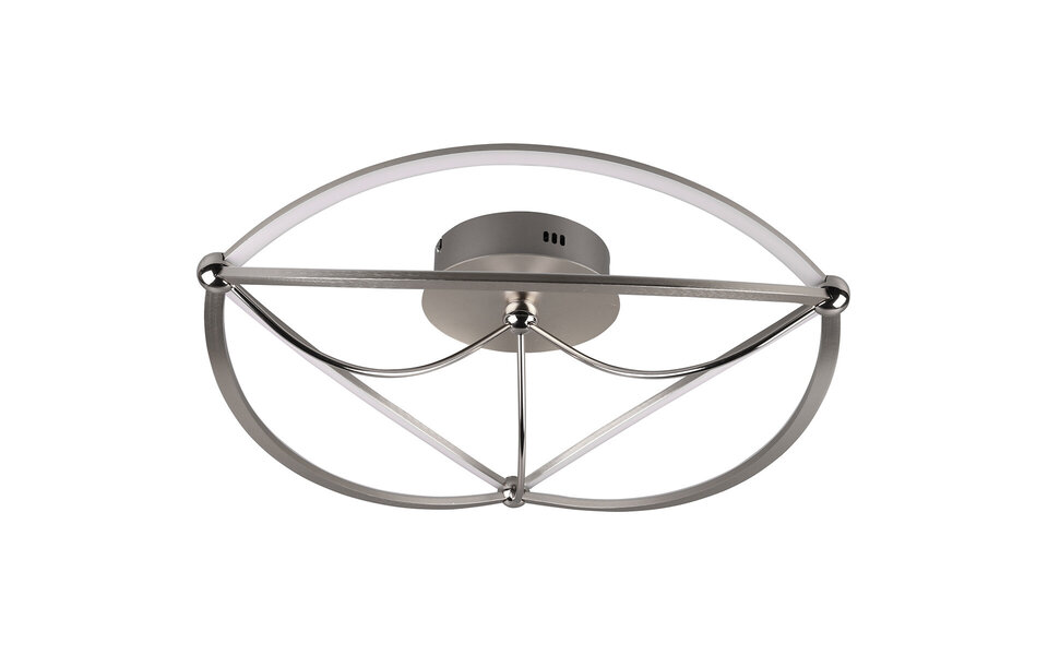 HLW LED LED Plafondlamp - Plafondverlichting - Trion Charis - 42W - Warm Wit 3000K - Dimbaar - Rond - Mat Nikkel - Aluminium
