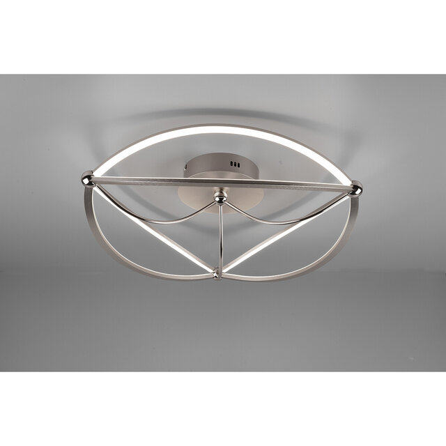 HLW LED LED Ceiling Lamp - Ceiling Lighting - Trion Charis - 42W - Warm White 3000K - Dimmable - Round - Matte Nickel - Aluminum HLW LED LED Ceiling Lamp - Ceiling Lighting - Trion Charis - 42W - Warm White 3000K - Dimmable - Round - Matte Nickel - Aluminum
