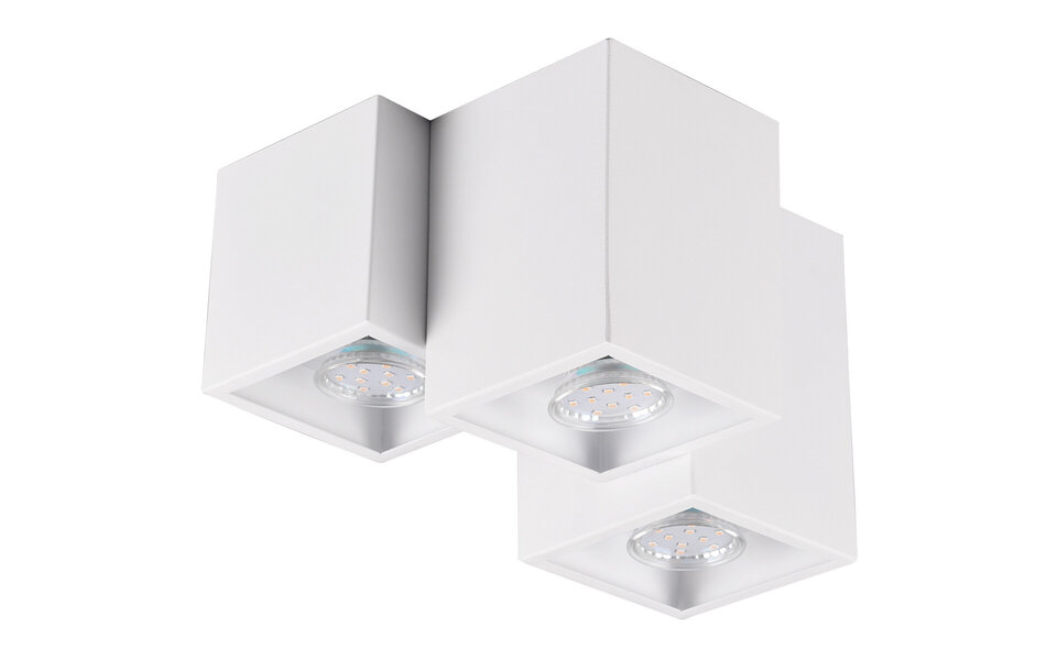 HLW LED LED Plafondlamp - Plafondverlichting - Trion Ferry - GU10 Fitting - 3-lichts - Rechthoek - Mat Wit - Aluminium