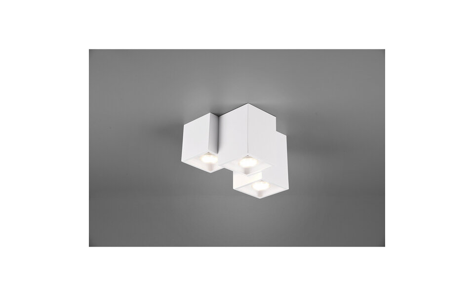 HLW LED LED Plafondlamp - Plafondverlichting - Trion Ferry - GU10 Fitting - 3-lichts - Rechthoek - Mat Wit - Aluminium