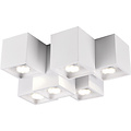 LED Ceiling Lamp - Ceiling Lighting - Trion Ferry - GU10 Fitting - 6 Lights - Rectangular - Matte White - Aluminum