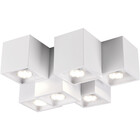 HLW LED LED Ceiling Lamp - Ceiling Lighting - Trion Ferry - GU10 Fitting - 6 Lights - Rectangular - Matte White - Aluminum