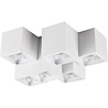 rechthoekige mat witte LED plafondlamp met 6 GU10 fittingen en wit licht tot 35W