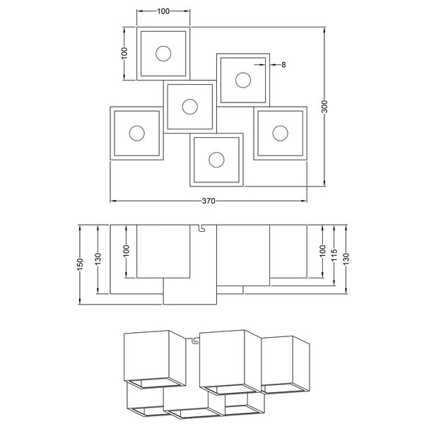 HLW LED LED Plafondlamp - Plafondverlichting - Trion Ferry - GU10 Fitting - 6-lichts - Rechthoek - Mat Wit - Aluminium HLW LED LED Plafondlamp - Plafondverlichting - Trion Ferry - GU10 Fitting - 6-lichts - Rechthoek - Mat Wit - Aluminium