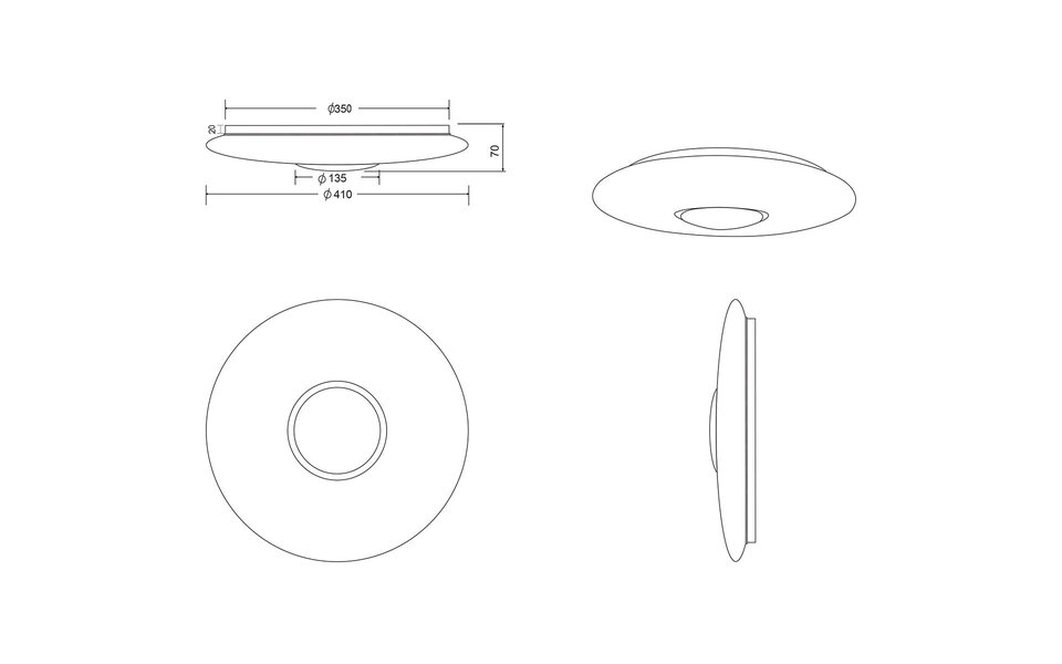 HLW LED LED Ceiling Lamp WiZ - Smart LED - Ceiling Lighting - Trion Liva - 20W - Adjustable Color - RGBW - Dimmable - Round - Matte White - Plastic