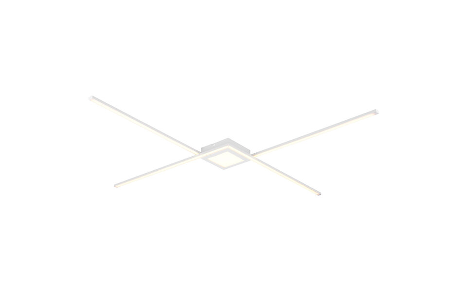 HLW LED LED Ceiling Light - Ceiling Lighting - Trion Oxi - Natural White 4000K - Dimmable - Rectangular - Matte White - Aluminum