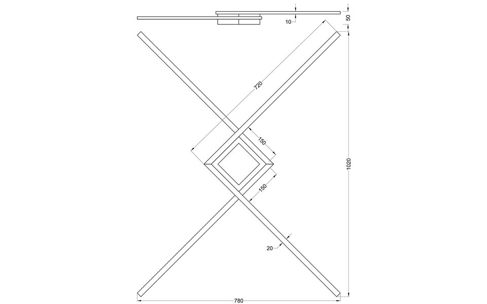 HLW LED LED Ceiling Light - Ceiling Lighting - Trion Oxi - Natural White 4000K - Dimmable - Rectangular - Matte White - Aluminum