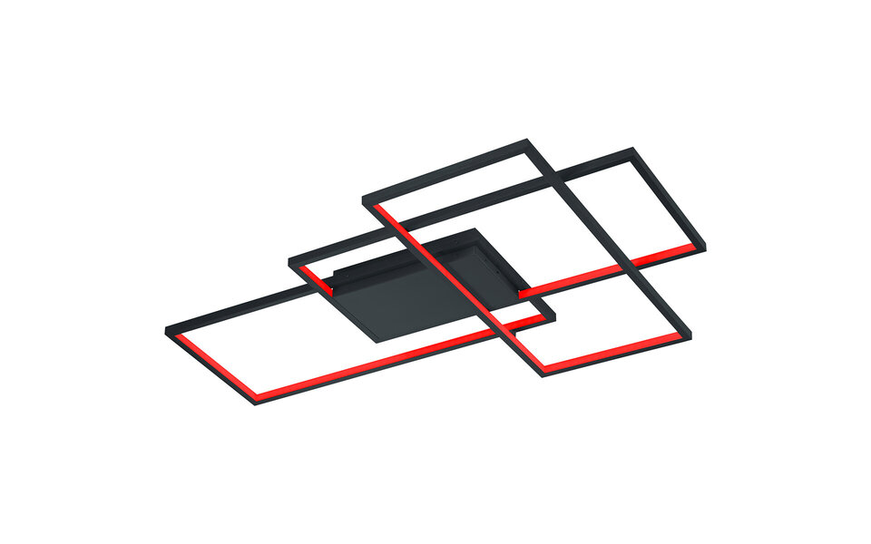 HLW LED LED Ceiling Light WiZ - Smart LED - Ceiling Lighting - Trion Tiagi - 40W - Adjustable Color - RGBW - Remote Control - Dimmable - Rectangular - Matte Anthracite - Aluminum