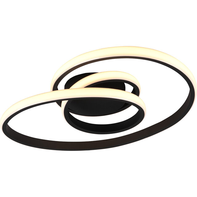 Trion Sonso LED plafondlamp mat zwart Ø530 mm dimbaar Verlichting per ruimte