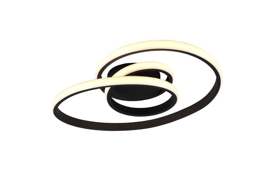 HLW LED LED Ceiling Light - Ceiling Lighting - Trion Sonso - 18.5W - Warm White 3000K - Dimmable - Round - Matte Black - Aluminum