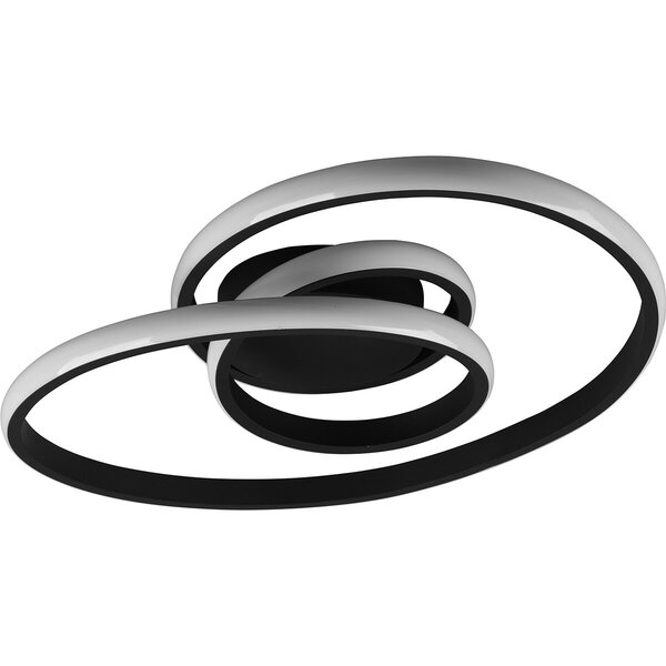 HLW LED LED Plafondlamp - Plafondverlichting - Trion Sonso - 18.5W - Warm Wit 3000K - Dimbaar - Rond - Mat Zwart - Aluminium HLW LED LED Plafondlamp - Plafondverlichting - Trion Sonso - 18.5W - Warm Wit 3000K - Dimbaar - Rond - Mat Zwart - Aluminium