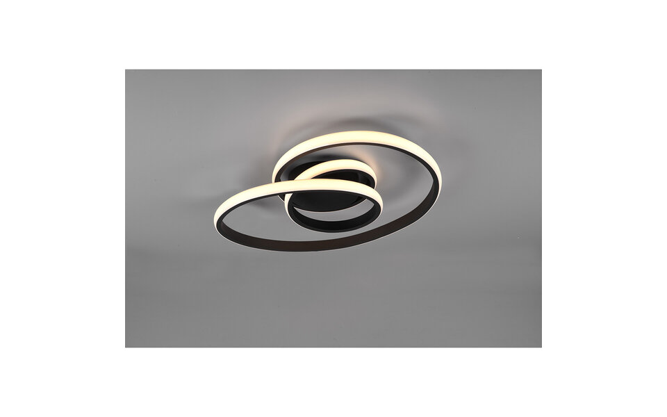 HLW LED LED Ceiling Light - Ceiling Lighting - Trion Sonso - 18.5W - Warm White 3000K - Dimmable - Round - Matte Black - Aluminum