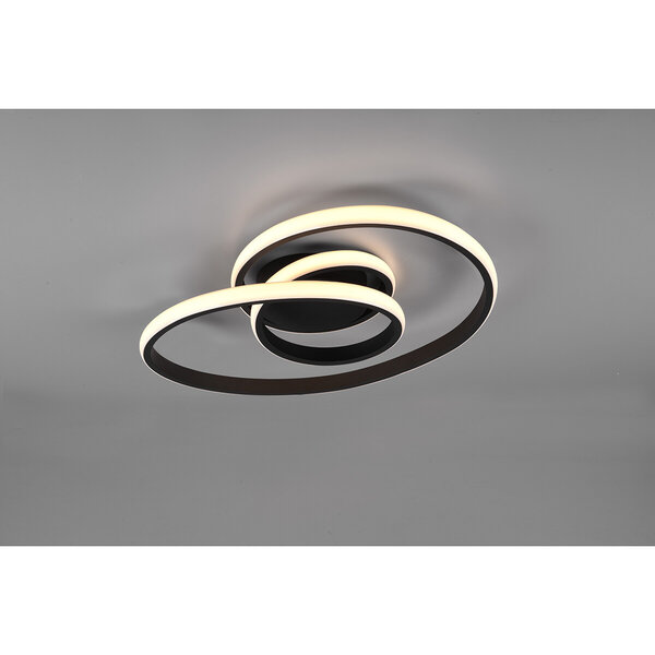 HLW LED LED Plafondlamp - Plafondverlichting - Trion Sonso - 18.5W - Warm Wit 3000K - Dimbaar - Rond - Mat Zwart - Aluminium HLW LED LED Plafondlamp - Plafondverlichting - Trion Sonso - 18.5W - Warm Wit 3000K - Dimbaar - Rond - Mat Zwart - Aluminium