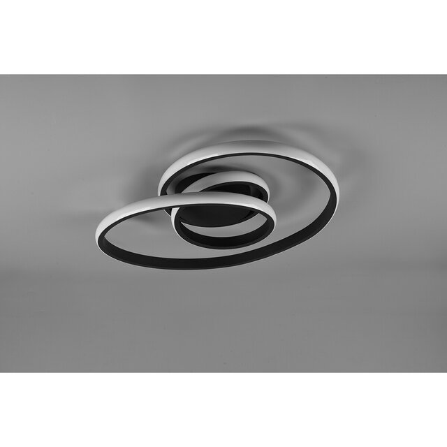 HLW LED LED Ceiling Light - Ceiling Lighting - Trion Sonso - 18.5W - Warm White 3000K - Dimmable - Round - Matte Black - Aluminum