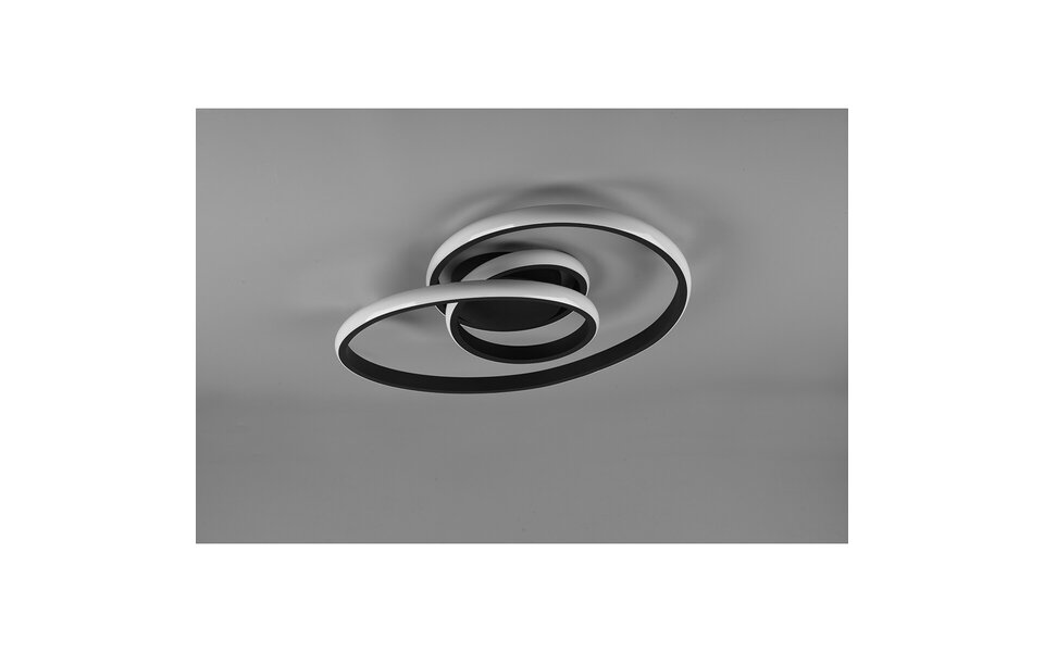 HLW LED LED Ceiling Light - Ceiling Lighting - Trion Sonso - 18.5W - Warm White 3000K - Dimmable - Round - Matte Black - Aluminum