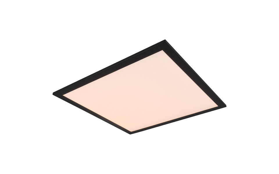 HLW LED LED Ceiling Lamp - Ceiling Lighting - Trion Tirus - 18W - Adjustable Color - Remote Control - Dimmable - Square - Matte Black - Aluminum