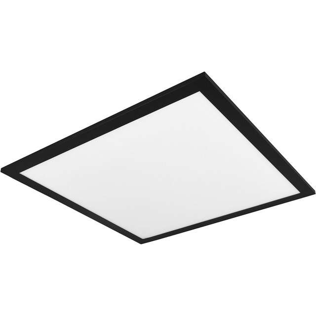 HLW LED LED Ceiling Lamp - Ceiling Lighting - Trion Tirus - 18W - Adjustable Color - Remote Control - Dimmable - Square - Matte Black - Aluminum