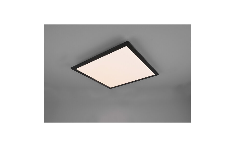 HLW LED LED Plafondlamp - Plafondverlichting - Trion Tirus - 18W - Aanpasbare Kleur - Afstandsbediening - Dimbaar - Vierkant - Mat Zwart - Aluminium