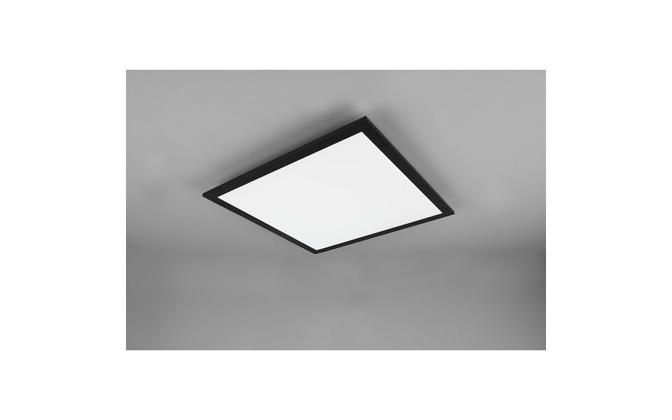 HLW LED LED Ceiling Lamp - Ceiling Lighting - Trion Tirus - 18W - Adjustable Color - Remote Control - Dimmable - Square - Matte Black - Aluminum
