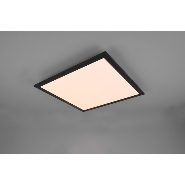 HLW LED LED Plafondlamp - Plafondverlichting - Trion Tirus - 18W - Aanpasbare Kleur - Afstandsbediening - Dimbaar - Vierkant - Mat Zwart - Aluminium